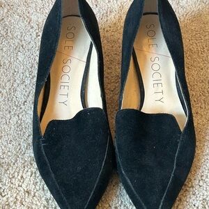 Sole Society Black Suede Loafers